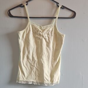 Arizona Jean Company Cream Lace Tank Top